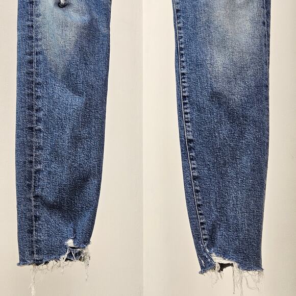 AGOLDE Distressed Skinny Blue Denim Ankle Raw Edge Jeans | Women's 28 - Picture 16 of 16